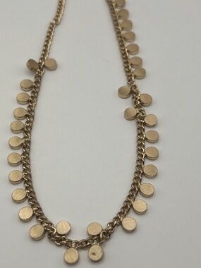 ALM SoHo Costume Diamond Disc Drop Gold Tone  Necklace